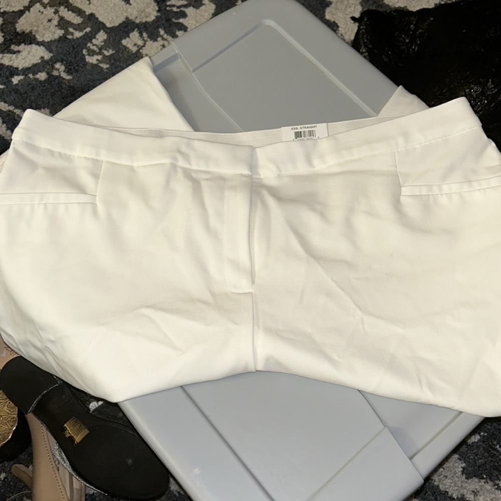 NWT Alfani Straight Leg Comfort Waist Ivory colored pants - Picture 2 of 7